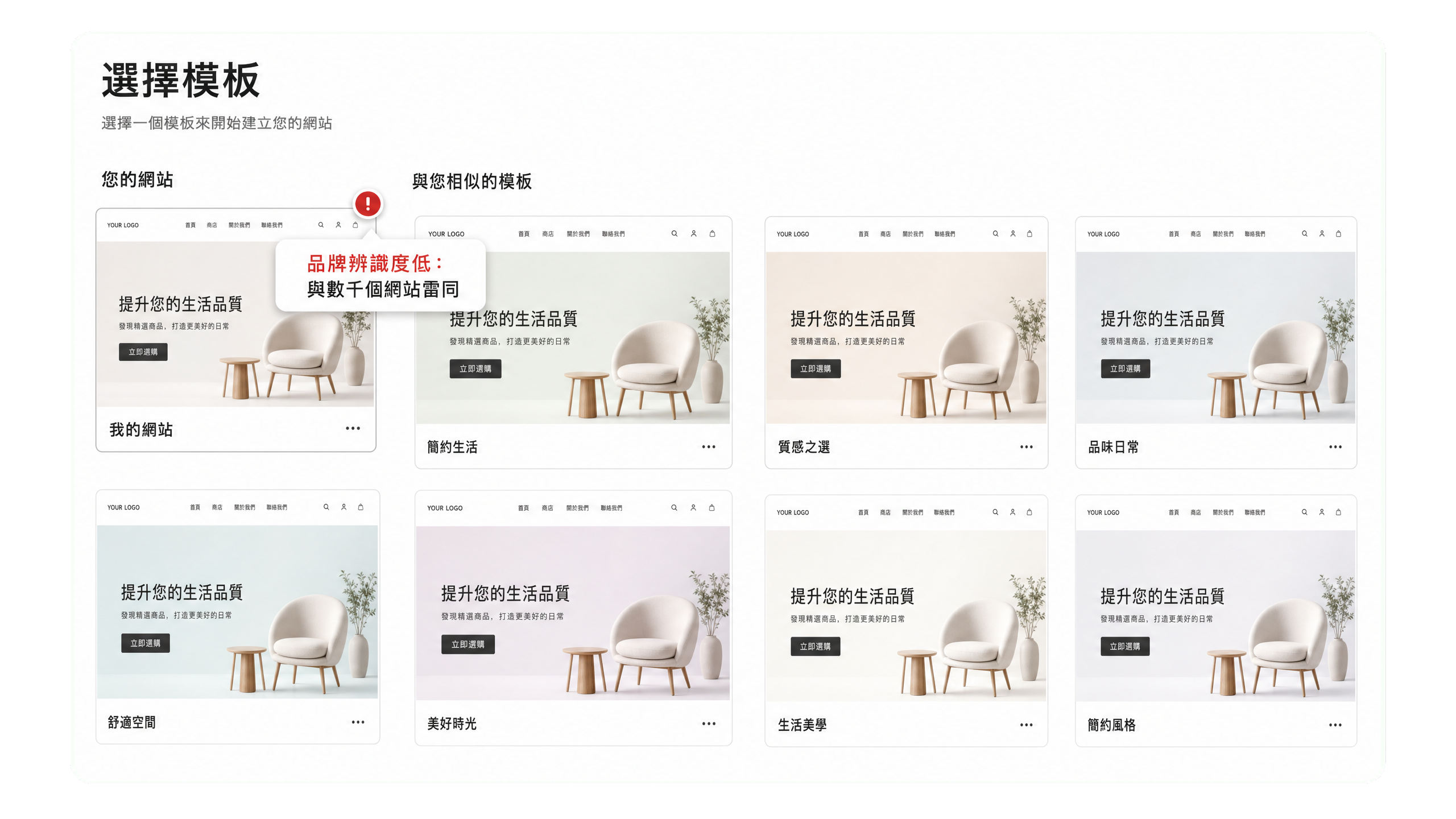 套版設計難以突顯品牌定位