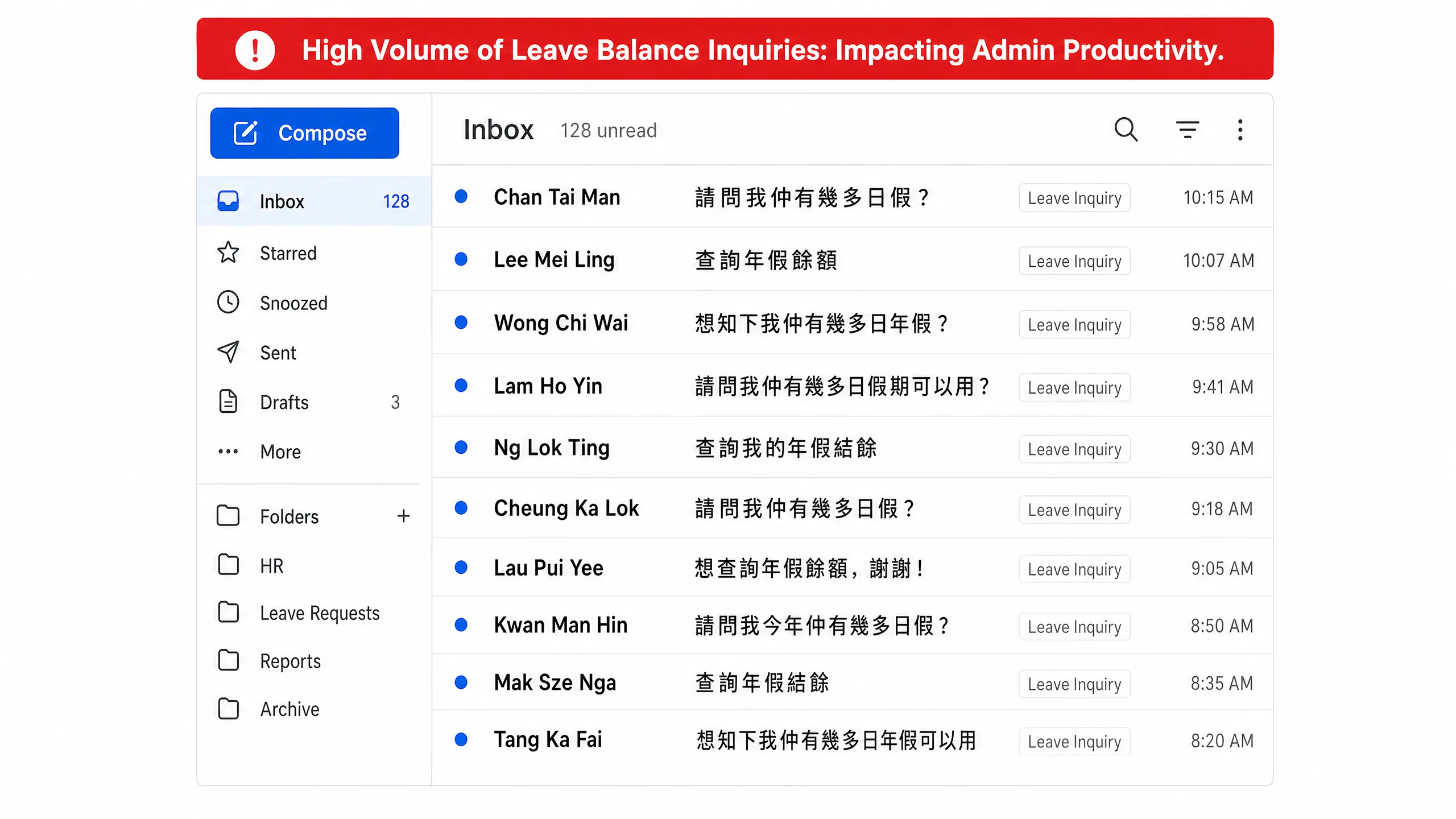 Leave balances are not transparent